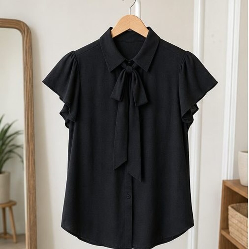 Black Button Blouse